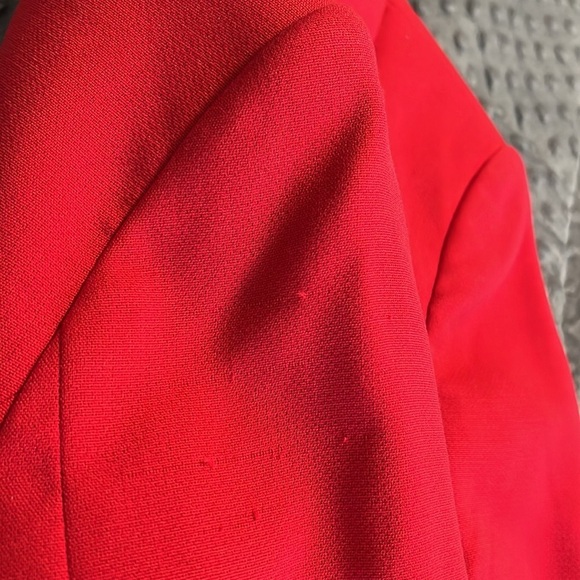 Worthington PS blazer w/shoulder pads cherry cordial 1 button front 3 button slv - Picture 10 of 12